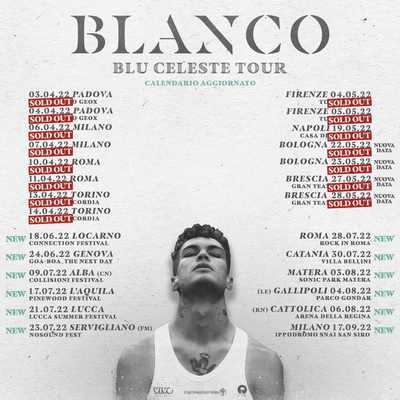 Blasnco Blu Celeste Tour aggiornamento