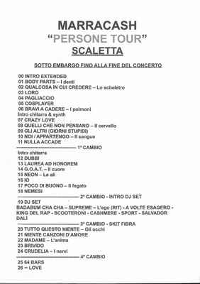 Marracash Scaletta live Milano 13 09 22
