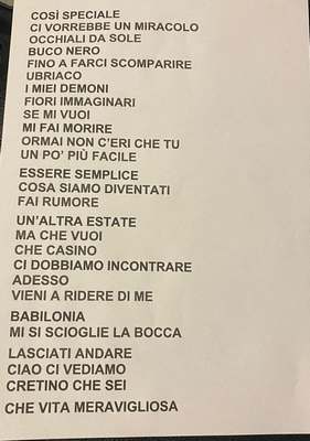 Diodato live Milano Scaletta