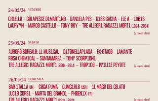 Line up del MI AMI FESTIVAL 2024