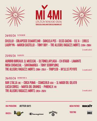 Line up del MI AMI FESTIVAL 2024