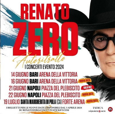 Renato Zero tre nuove date estive