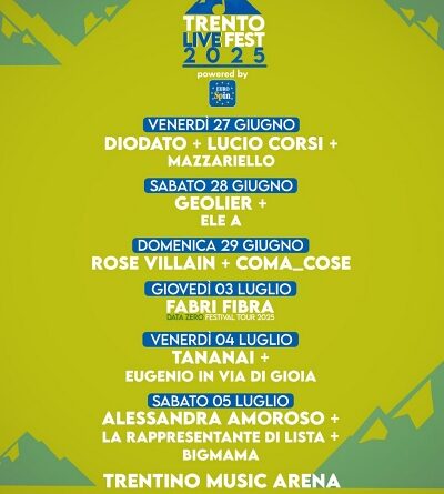 TRENTO LIVE FEST aggiornamento calendario