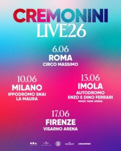 CESARE CREMONINI live nell’estate 2026