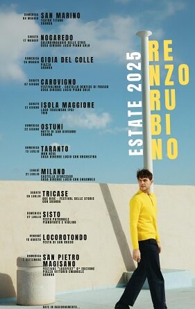 RENZO RUBINO: i due spettacoli live dell’estate 2025